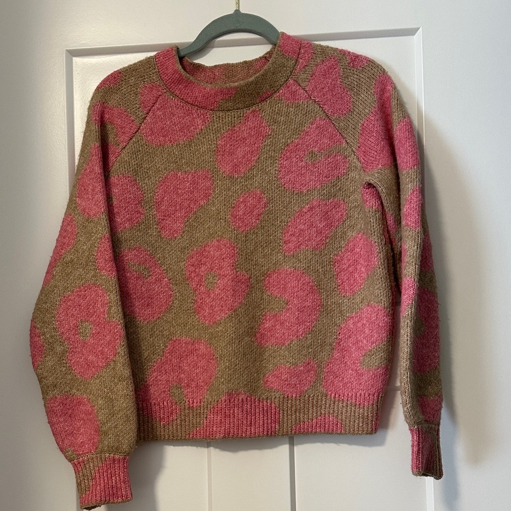 Lou & Grey Pink and Brown Floral Sweater